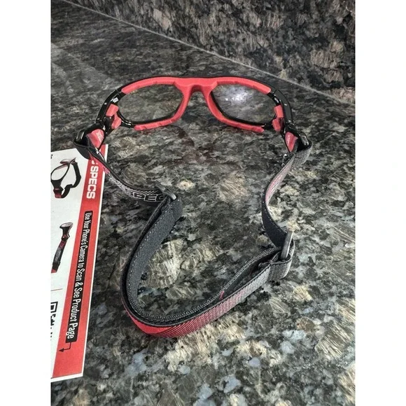 Rec Specs Athletic Goggles Frames RS-41. Red Black. New With Strap